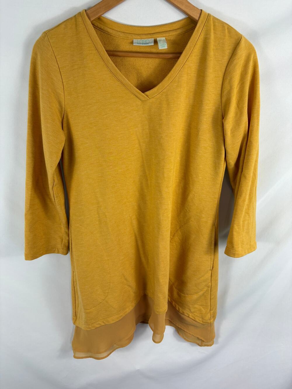 LOGO by Lori Goldstein Lounge Tunic Yellow Size XS